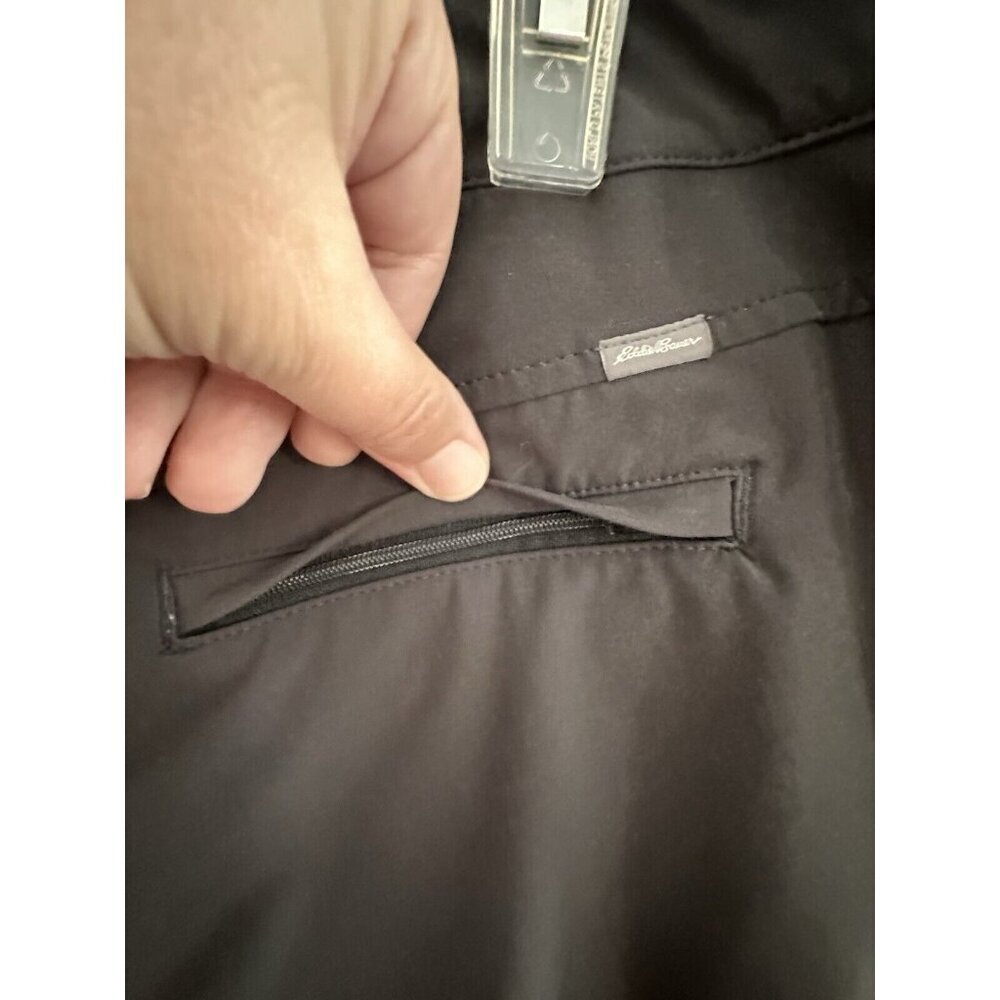 Eddie Bauer Chino Pants Women Size 10 Black Polyester Stretch Slightly Curvy Fit - Picture 5 of 11